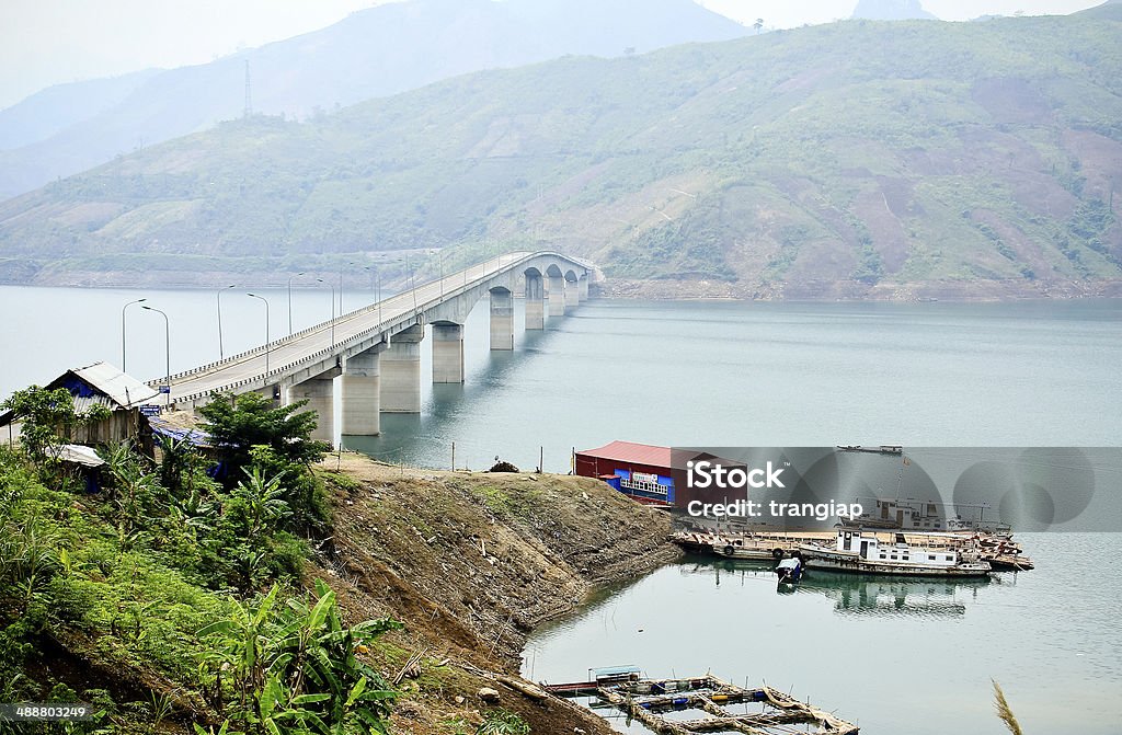 Bridge Son La, Viet Nam - April 11, 2014: The bridge over the Da river in North-West Vietnam Architecture Stock Photo