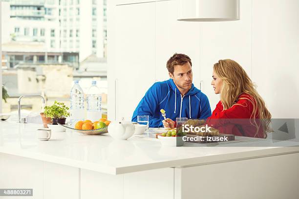 Morning Stock Photo - Download Image Now - Breakfast, Discussion, Men