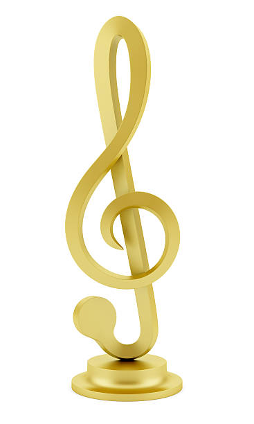 istock golden treble clef statuette isolated on white background 488805857