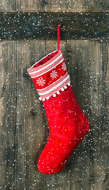 istock red sock for Santa gifts. christmas stocking 488807107