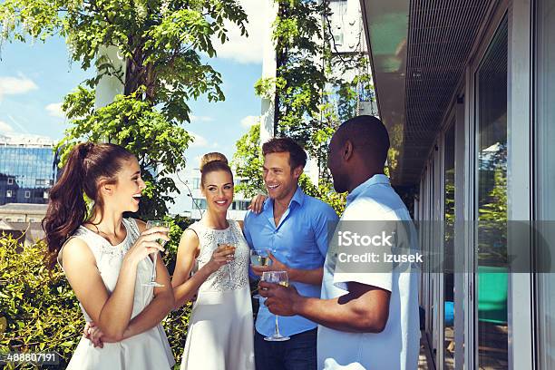 Outdoor Party Stock Photo - Download Image Now - High Society, Couple - Relationship, Drinking