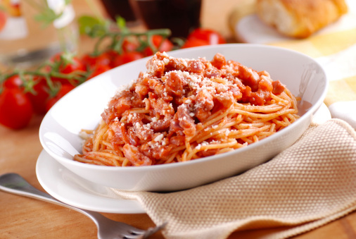 Spaghetti Amatriciana, traditional Italian recipe
