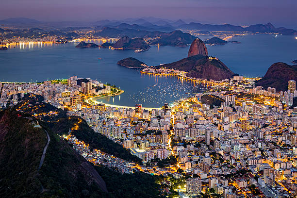 Spectacular aerial view over Rio de Janeiro stock photo