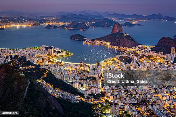 Spectacular Aerial View Over Rio De Janeiro Stock Photo - Download Image Now - Rio de Janeiro, Brazil, Night