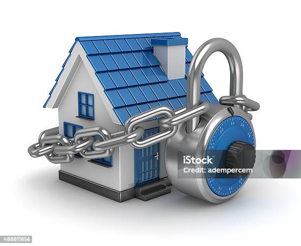 Locked House Stock Photo - Download Image Now - House, Chain - Object,  Three Dimensional - iStock
