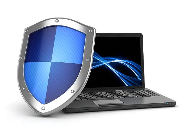 Photo of Laptop and shield