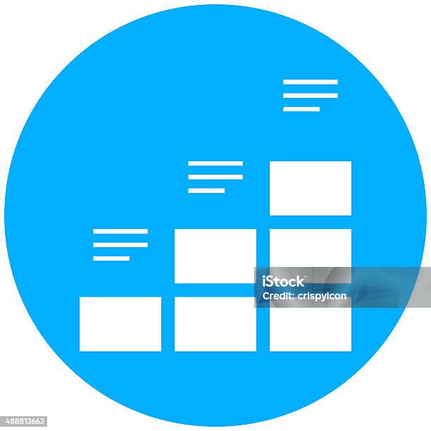 Bar Graph Icon On A Round Button Stock Illustration - Download Image Now - 2015, Analyzing, Bar Graph