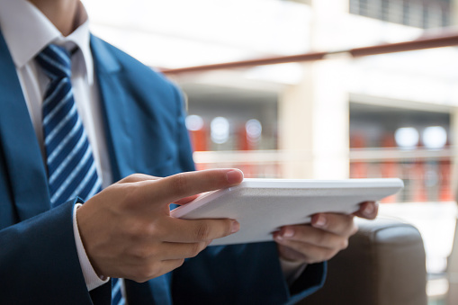 Businessman using a tablet