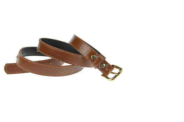 istock Brown belt isolated on white background 488817696