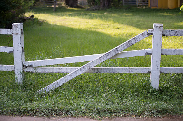 white fence white fence corral stock pictures, royalty-free photos & images