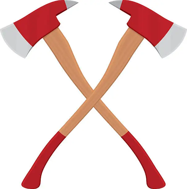 Vector illustration of Fireman's Axe Cross