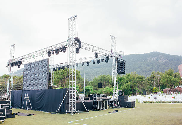 stage background, architecture of building exterior stock photo