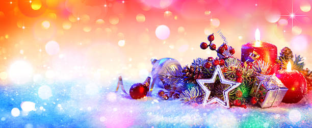 istock Crhistmas Ornament On Snow 488824254