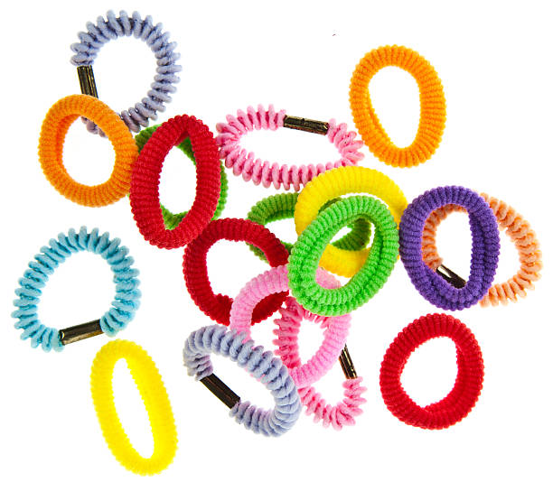 istock Colorful hair elastic isolated on white background 488825530