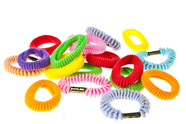 istock Colorful hair elastic isolated on white background 488825644