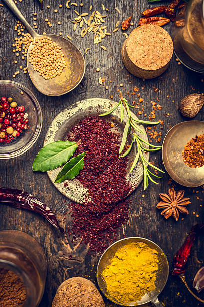 istock Herbs and spices selection with staghorn sumac powder 488825656
