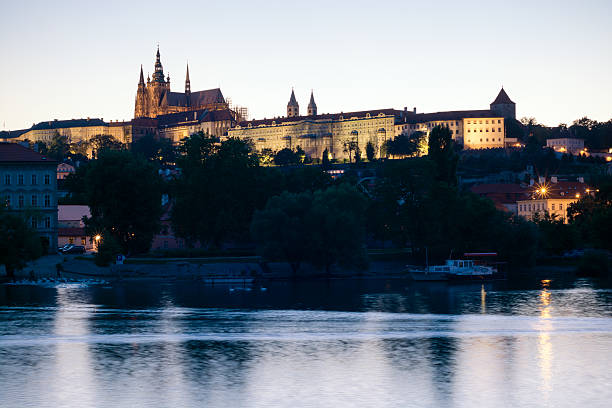 istock Vltava River and St. Vitus Cathedral in Prague, Czech Republic 488828241