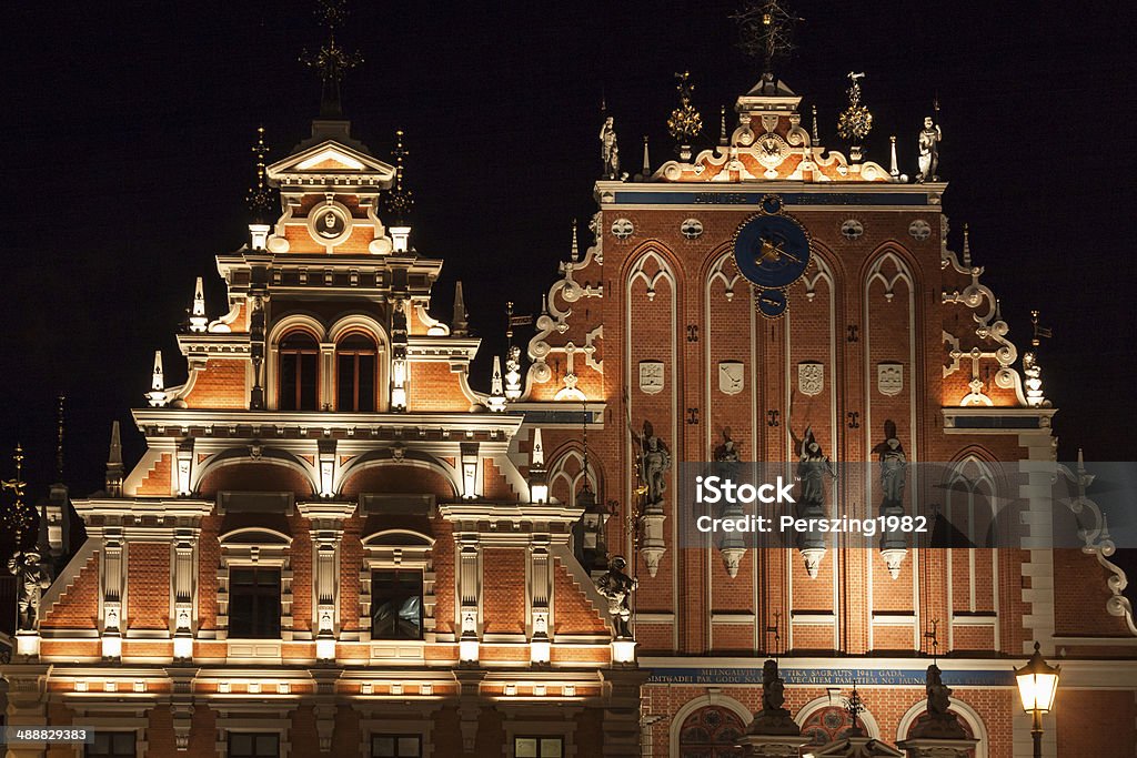 Riga - capital of Latvia. Old city, "Blackheads house" Architecture Stock Photo