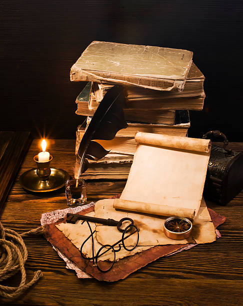 istock old papers and books on a wooden table 488830067