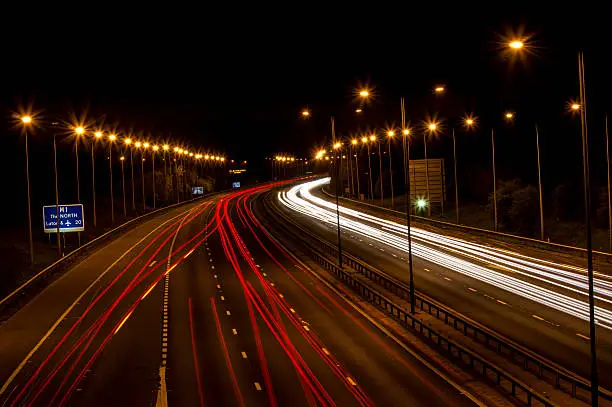 Amazing Light Trails on Motorway