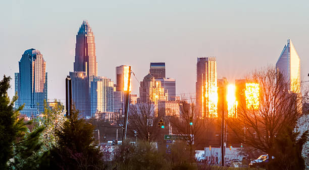 istock charlotte skyline in the evening before sunset 488832257