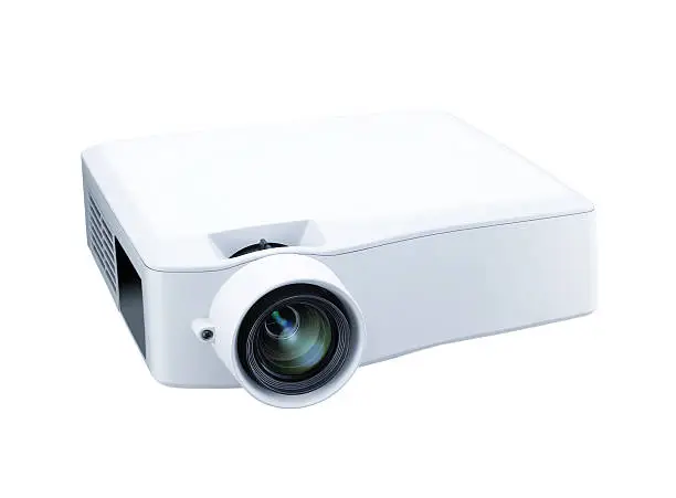 switched-on multimedia projector on white