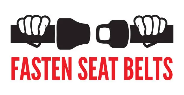 Vector illustration of Fasten seats belt