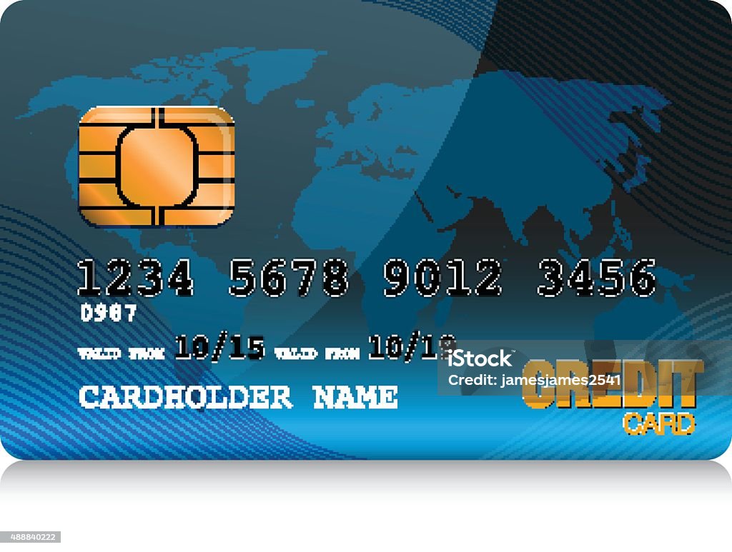 Credit One Bluecard Blue Credit Card Stock Illustration - Download Image Now - 2015 ...
