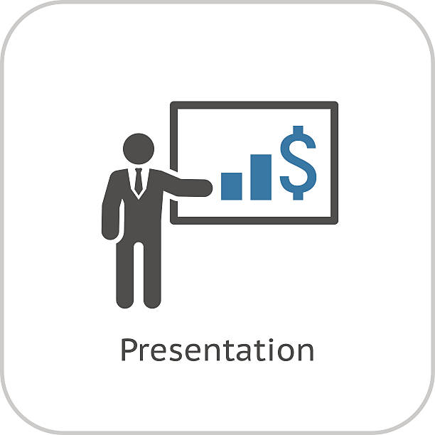 prezentacja icon. koncepcja biznesowa. na płasko. - computer graphic number achievement analyzing stock illustrations