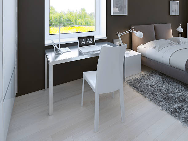 istock Working area in minimalist bedroom 488846170
