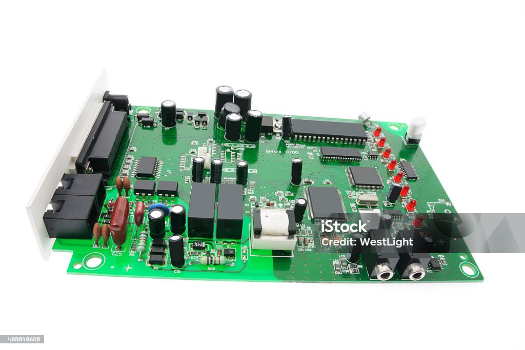 Circuit Board Circuit Board on White Background 2015 Stock Photo