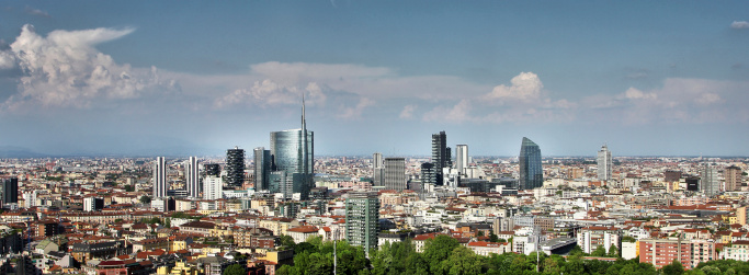 Sunny day in Milan, Italy.