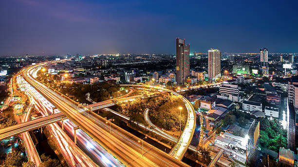 istock Bangkok Cityscape at twilight, Bangkok Expressway (Thailand) 488850643