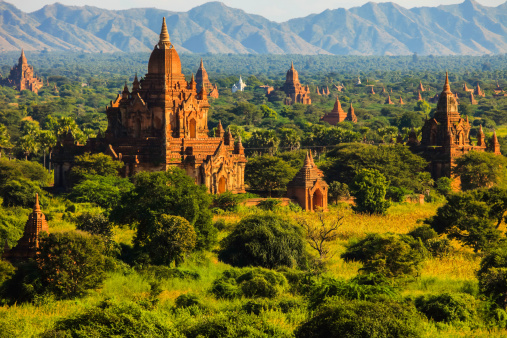 Myazedi Pagoda in Bagan, Myanmar.