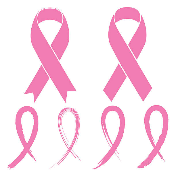 розовая лента - символическая лента рака груди иллюстрации stock illustrations
