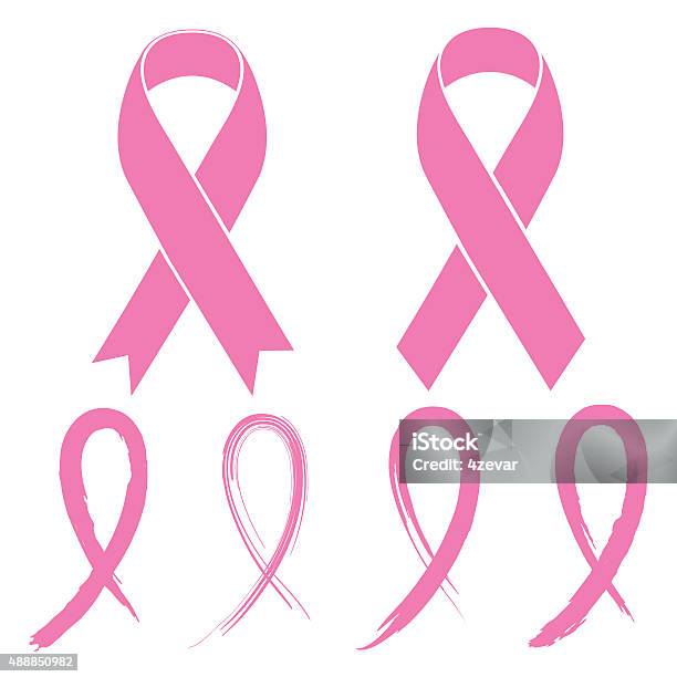 Pink Ribbon Stock Illustration - Download Image Now - Award Ribbon, Cancer - Illness, Breast Cancer Awareness Ribbon