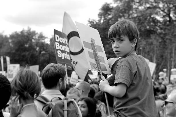 Solidariedade para os Refugiados - fotografia de stock