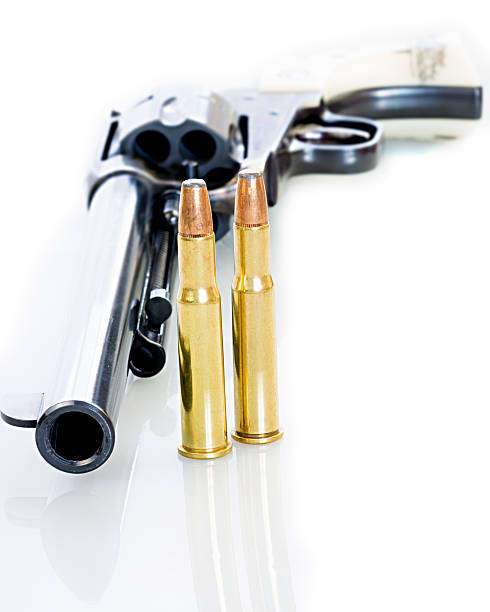 istock Revolver pistol and bullets 488851541