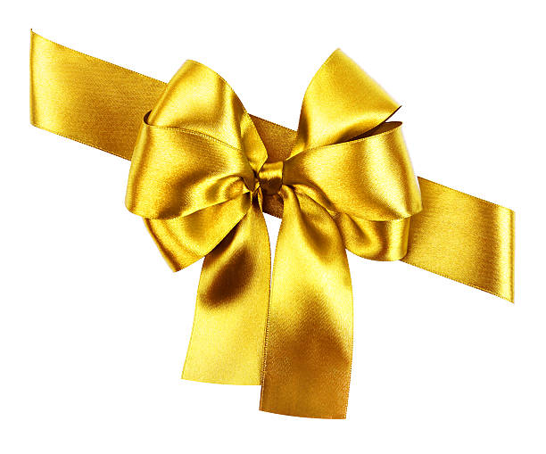 istock golden bow made from silk ribbon 488852061