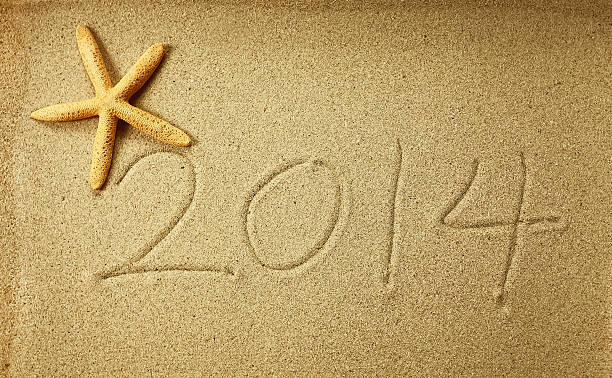 istock new year message 2014 on the sand beach 488854765