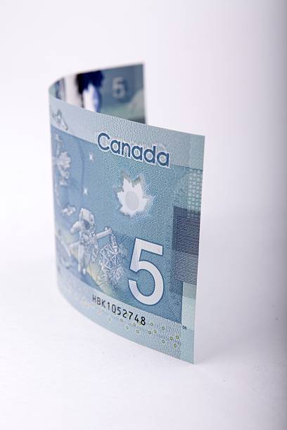 New Polymer Canadian Five Dollar Bill stock photo