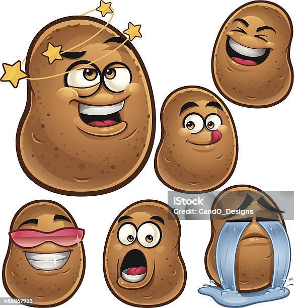 Potato Cartoon Set A Stock Illustration - Download Image Now - Raw Potato, Characters, Cartoon
