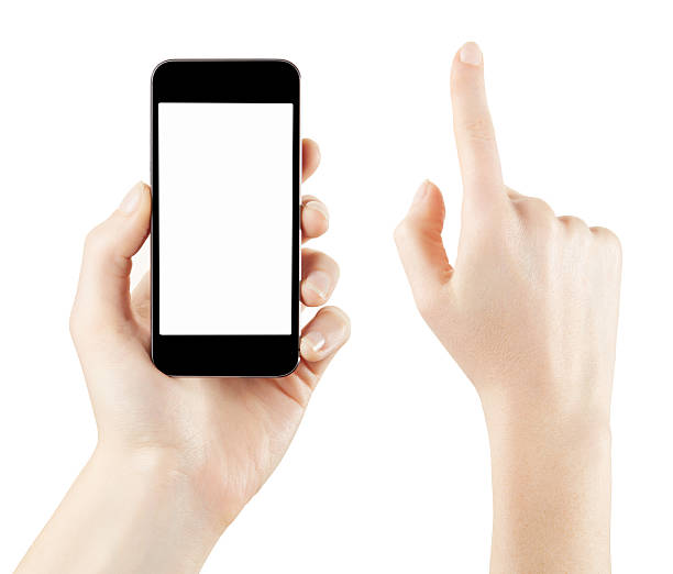 istock Smartphone in woman hand, holding and touching 488869133