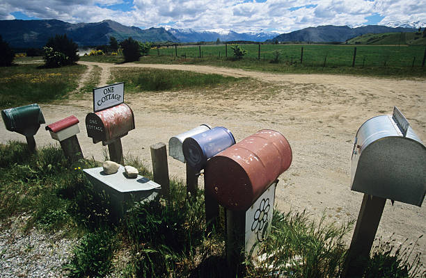 istock Row of mailboxes in non-urban setting 488869495