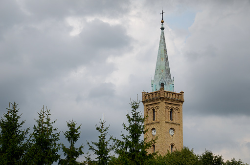 Steeple (church in Mikolajki, Poland)