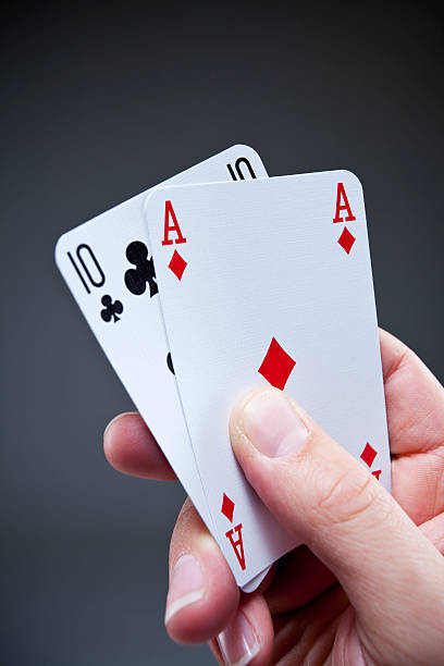 istock Poker hand ace and ten 488870545