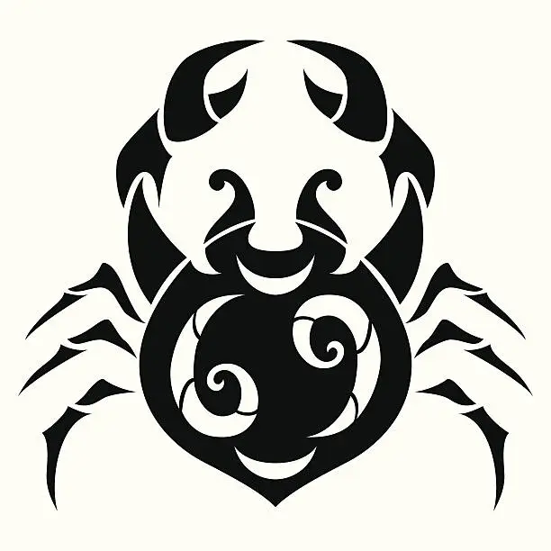 Vector illustration of Cancer zodiac sign