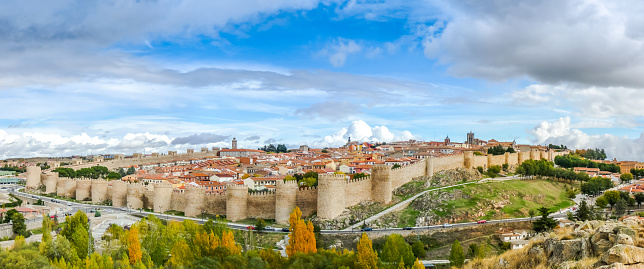 Panoramic view of the historic city of Avila, Castilla y Leon, Spain