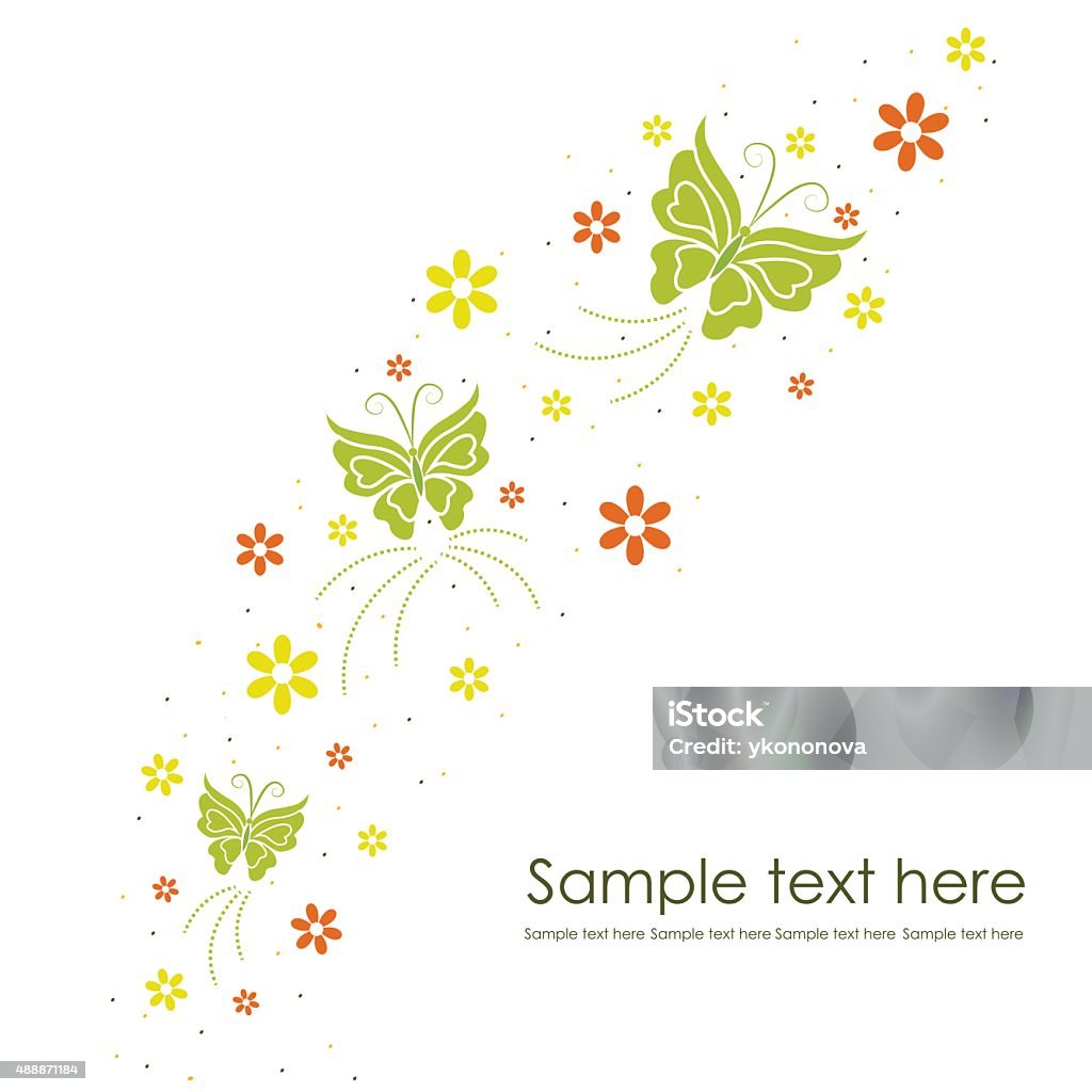 Beautiful floral background Beautiful floral background with butterflies 2015 stock vector