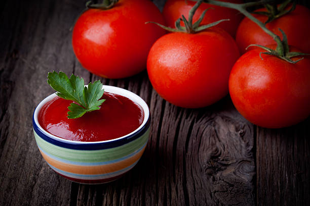 Fresh ketchup stock photo